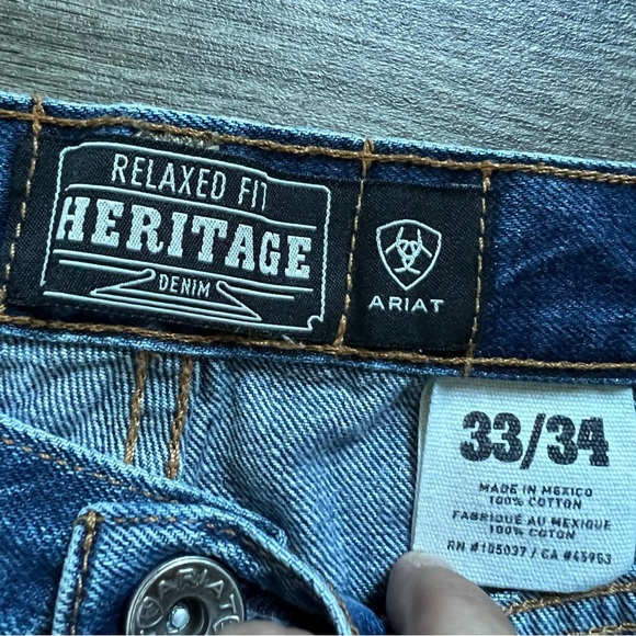 Ariat Relaxed Fit Heritage Denim Jeans Men's size 33 - Picture 3 of 12